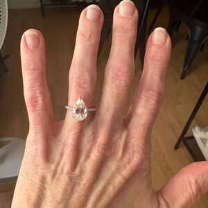 White Sapphire Ring 14K Rose Gold Ring